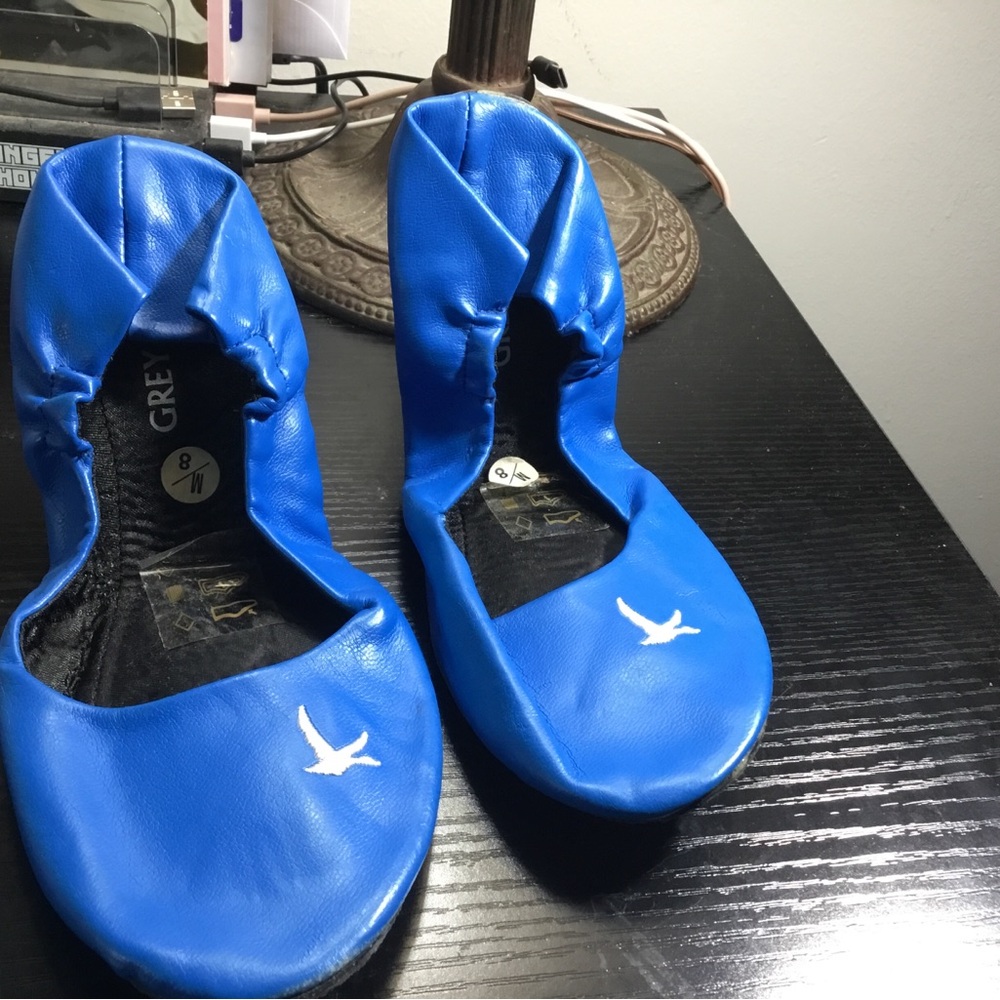 (157) NEW Danskin Grey Goose Blue Ballet Slip-On Slippers Size 8 - Picture 4 of 5